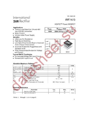 IRF7473TRPBF datasheet  